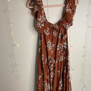 3 FOR $15 - Full Length Off Shoulder Brown Dress